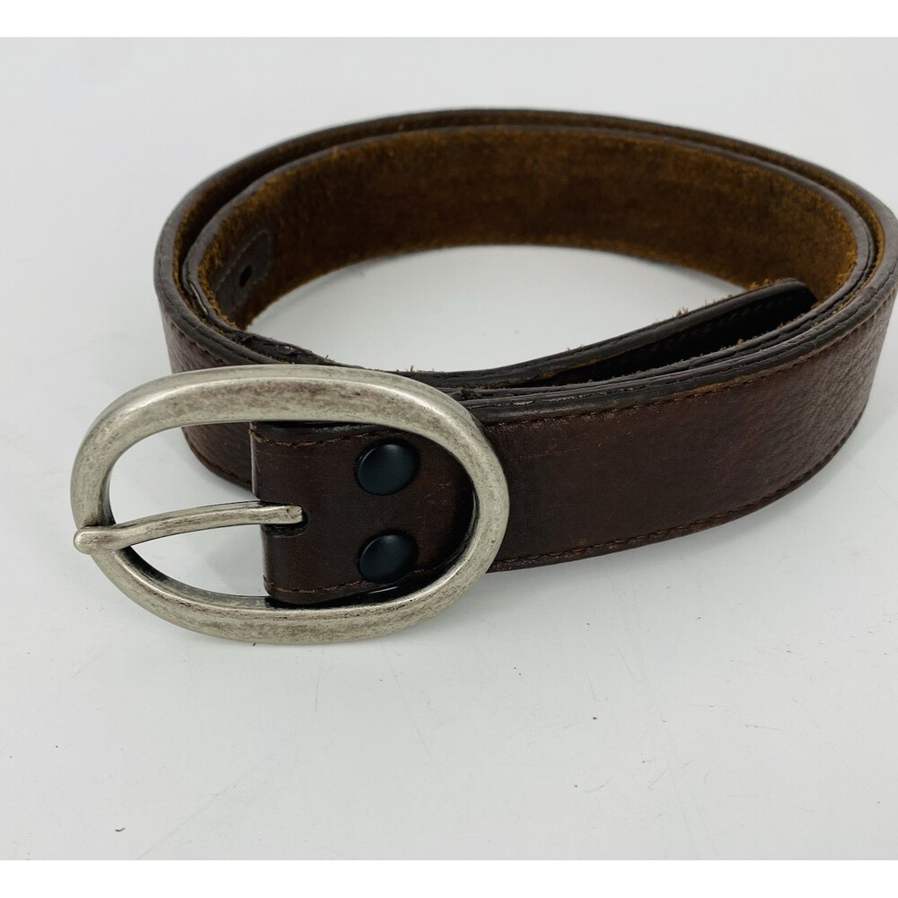 3D Belt Co Dark Brown Genuine Leather Men's 2" Everyday Wear Belt Silver Buckle